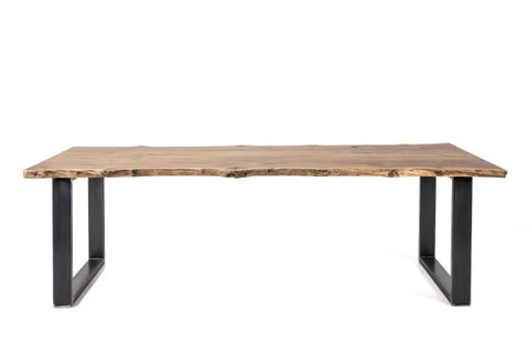 Unique Solid Aged Pippi Oak Live Edge Dining Table With Matte Finish ... regarding Industrial Wooden Dining Table With Matte Finish